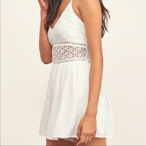 White lace Abercrombie and Fitch halter romper
